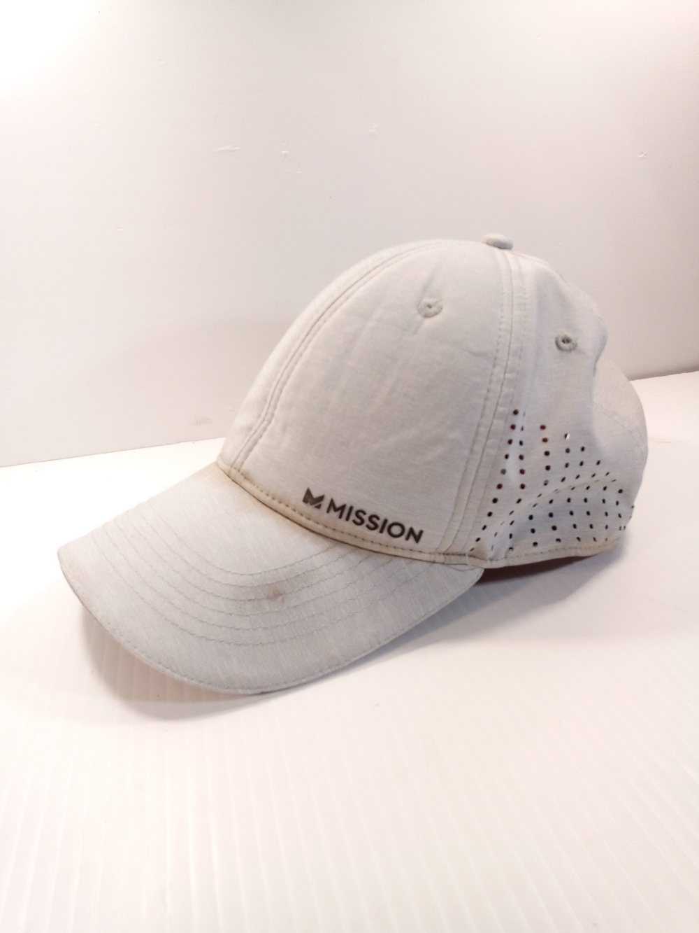 Mission Gray Solid Adjustable Breathable Baseball Cap Performance